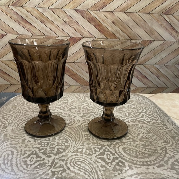 Noritake Perspective Vintage Japan Brown Iced Tea Goblet 6 3/8 inches Set‎ Of 2 - Picture 1 of 5